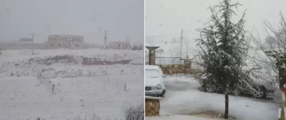 الثلج والخير يتساقط الزائر الأبيض غطى بعلبك صباح اليوم