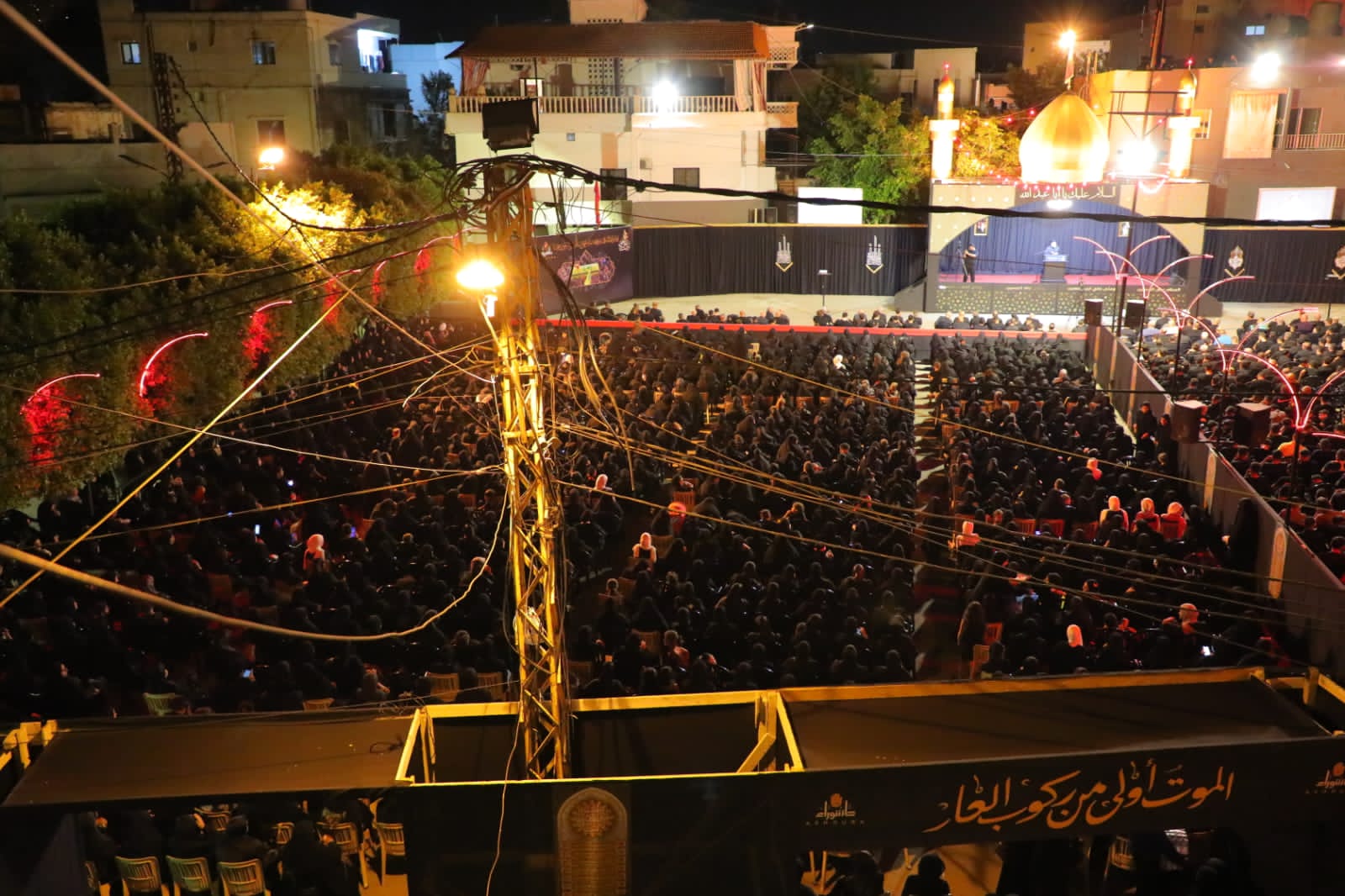 بالصور إحياء الليلة السادسة من ليالي عاشوراء في بلدة قانا ساحة الأمام الحسين (ع) حارة البركة